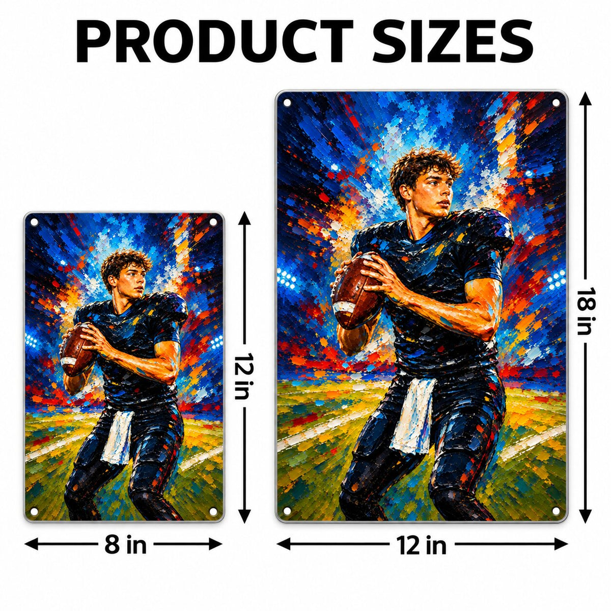Modern Oil Painting Sport Photos Insert - Personalized Metal Sign - Gift For Boy, Girl