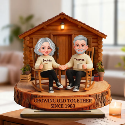 Eternal Love Couple Forever Together Wooden Cabin - Personalized 2-Layer Wooden Plaque - Gift For Couple, Gift For Him, For Her