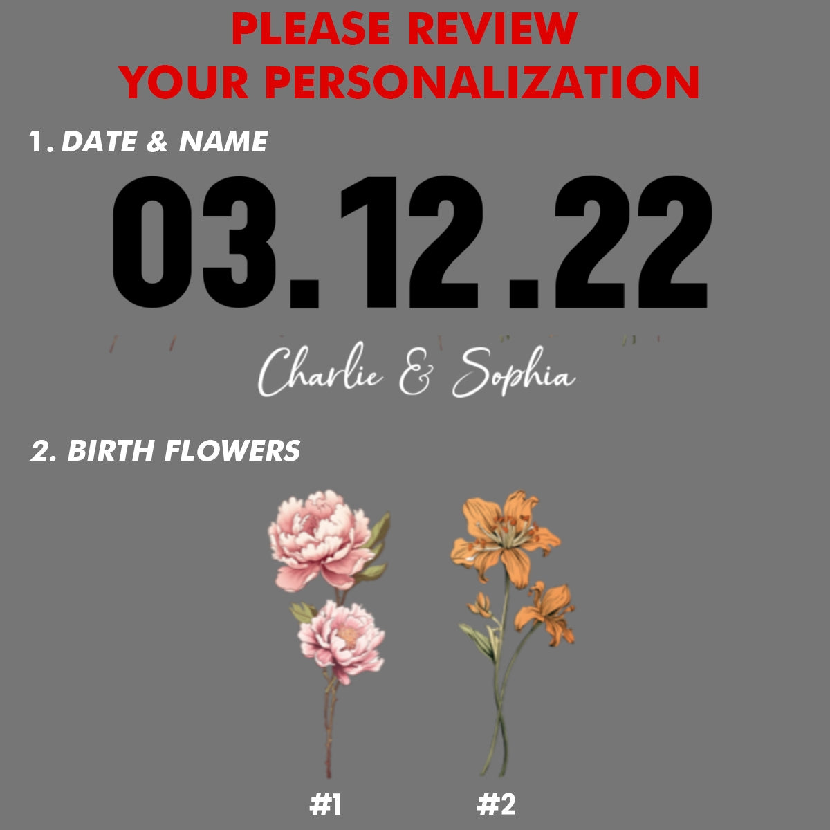Couple Engagement Wedding Anniversary Special Date Custom Flower Printed Acrylic Block Plaque,  Gift For Her, Gift For Him