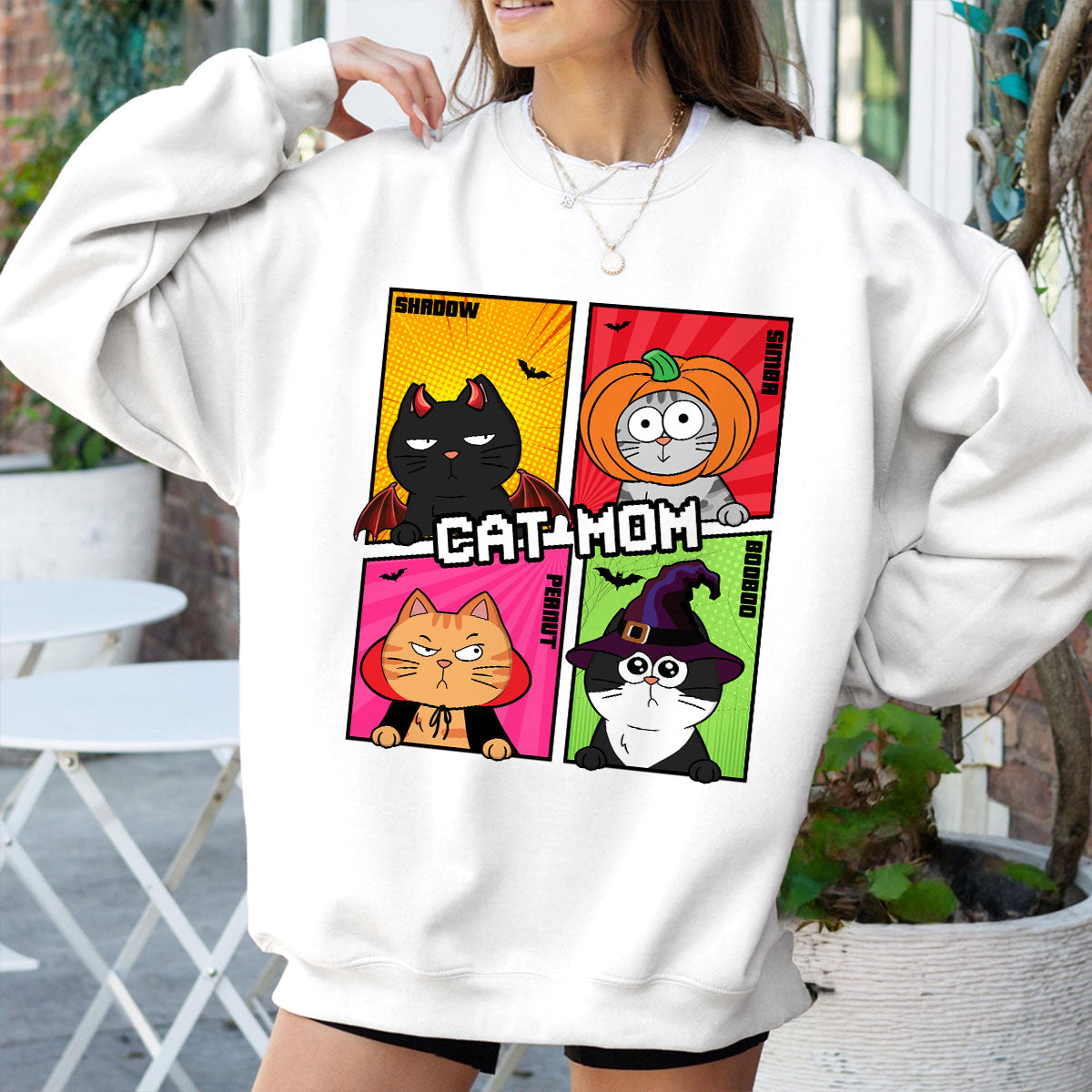 Halloween Funny Cartoon Cat Personalized Sweatshirt
