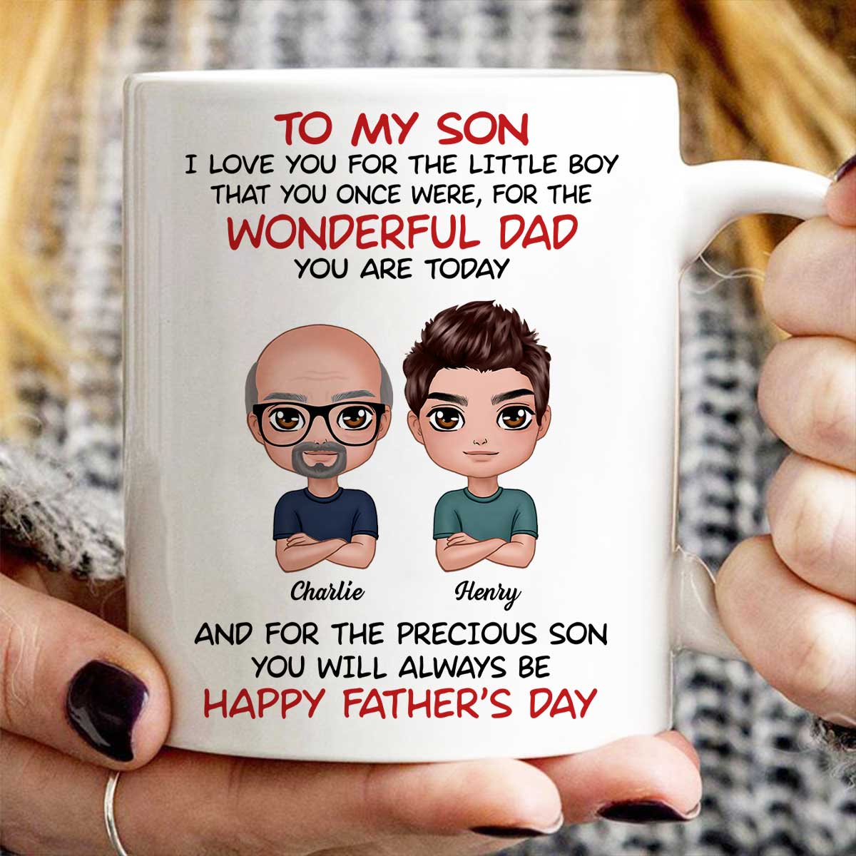 Doll To My Son From Dad Mom Happy Father‘s Day Personalized Mug