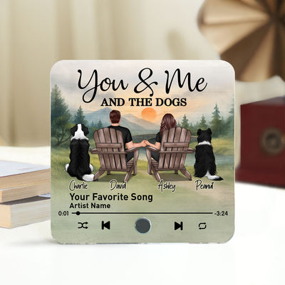 Retro Vintage Couple You Me And The Dogs Mountain Landscape Personalized Music Fridge Magnet
