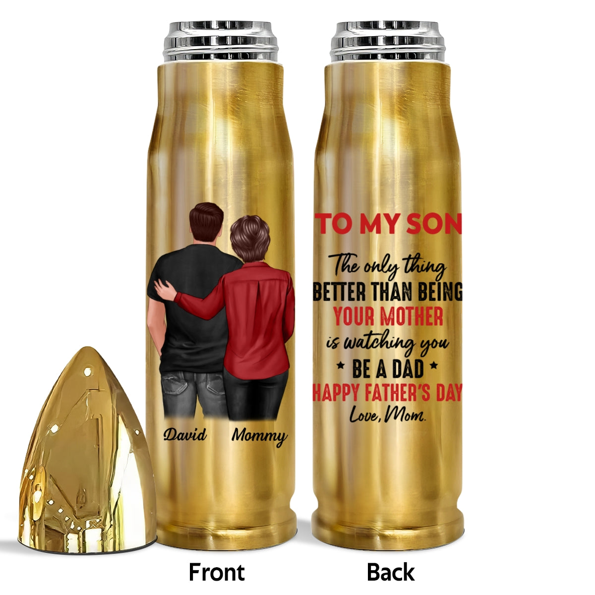 From Mom To Son Personalized Bullet Tumbler, Heartfelt Gift For Son