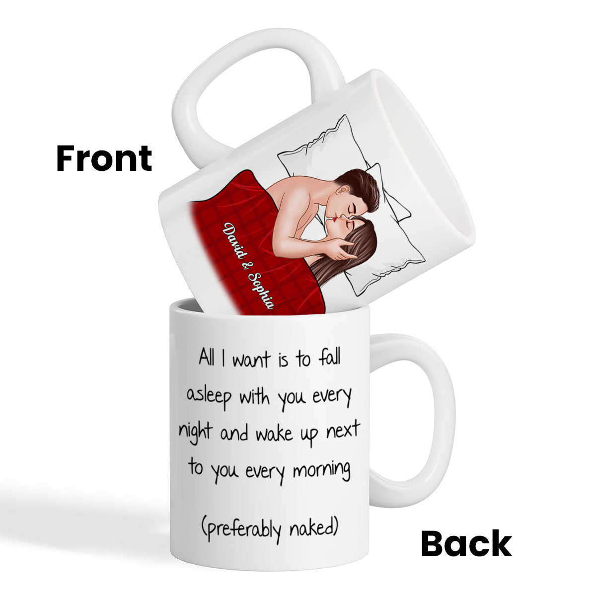All I Want Is To Fall Asleep With You Valentine‘s Couple Personalized Mug