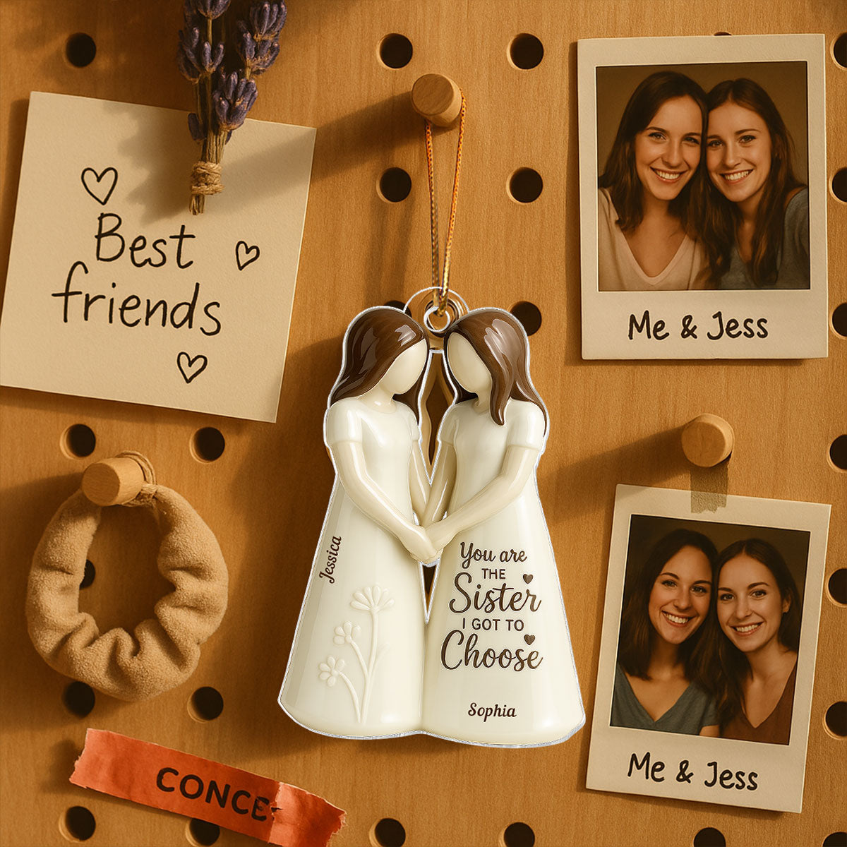 You Are The Sister I Got To Choose 3D Effect Personalized Flat Acrylic Ornament, Birthday Gift Friendship Gift for Besties, Best Friends