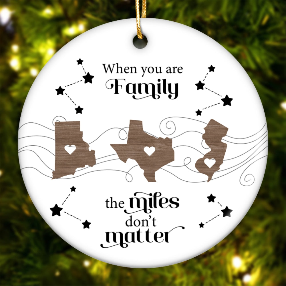 Custom Long Distance Ceramic Ornament, Heartfelt Christmas Gift for Family, Friends, Sisters, Besties