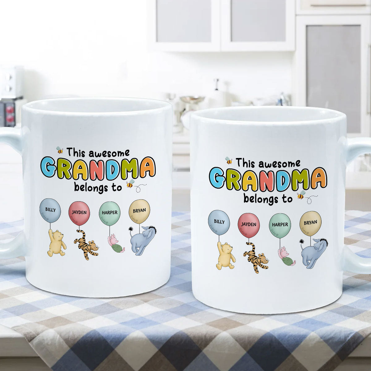 This Grandma Mom Belongs To Cute Characters Personalized Mug