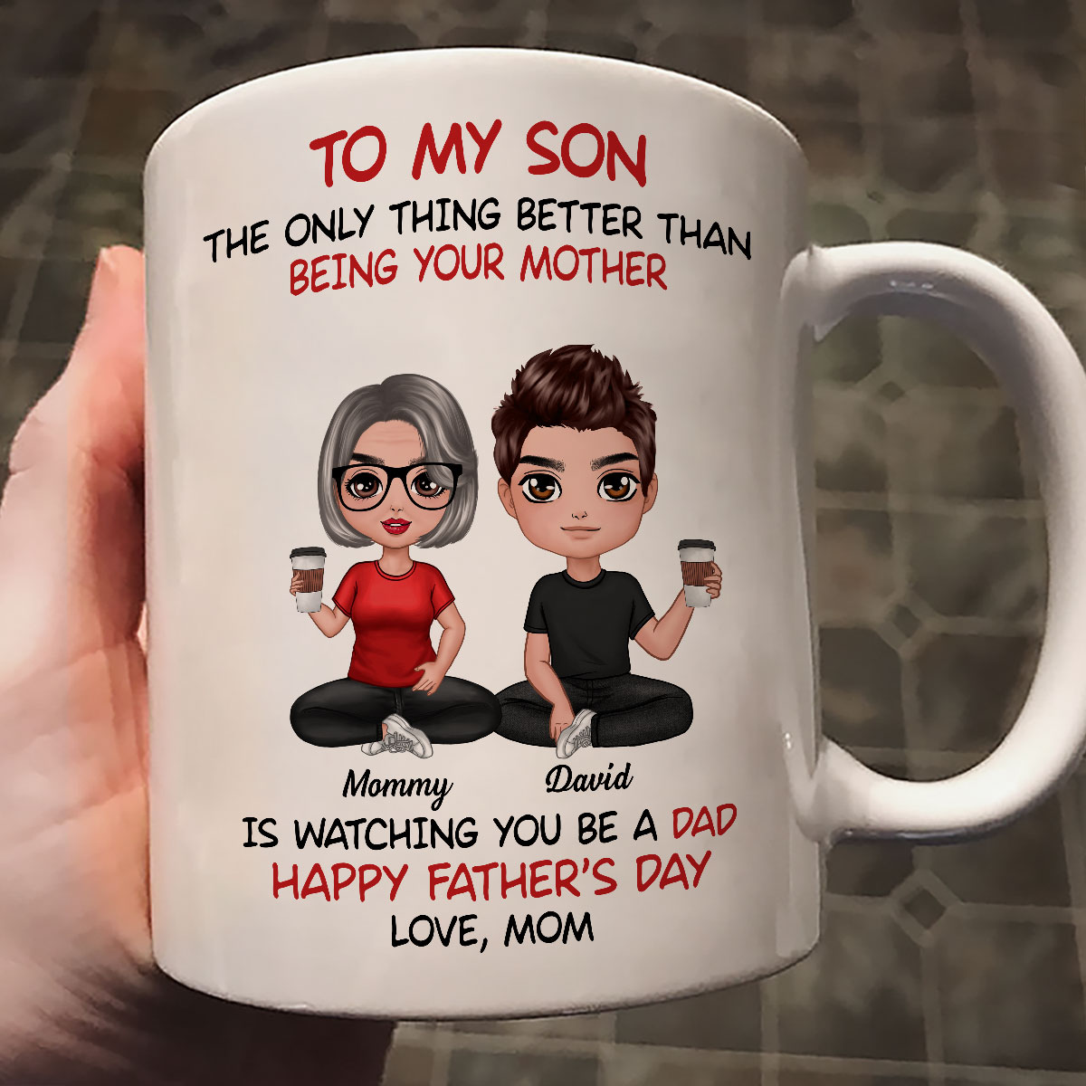 Heartfelt Tribute From Mom To Son Personalized Ceramic Mug, Father's Day Gift For Son