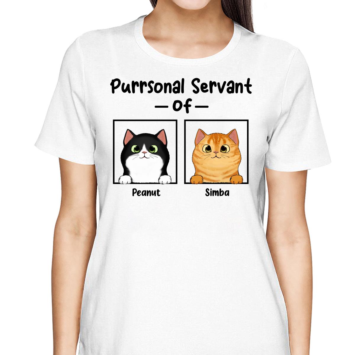 Purrsonal Servant Fluffy Cats In Square Personalized Shirt