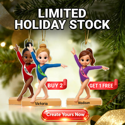 3D Effect Gymnastic Girl - Personalized Acrylic Ornament - Christmas Gift For Daughter Granddaughter