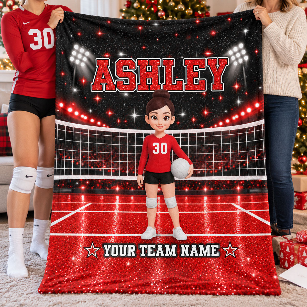 Volleyball Boy & Girl - Personalized Fleece Blanket - Christmas Gift For Daugter Granddaughter Son Grandson