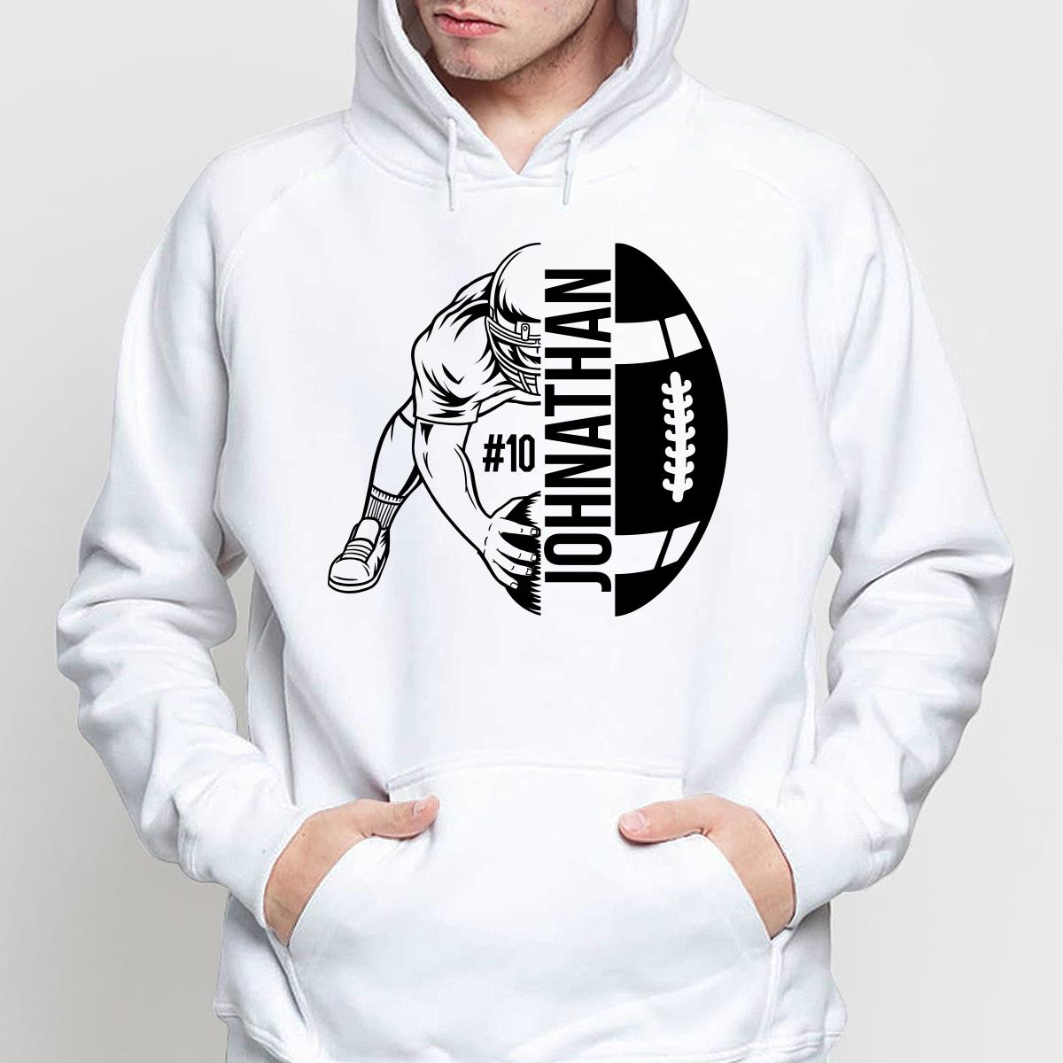 Football Player Holding Ball On The Ground Football Season Matching Personalized Shirt