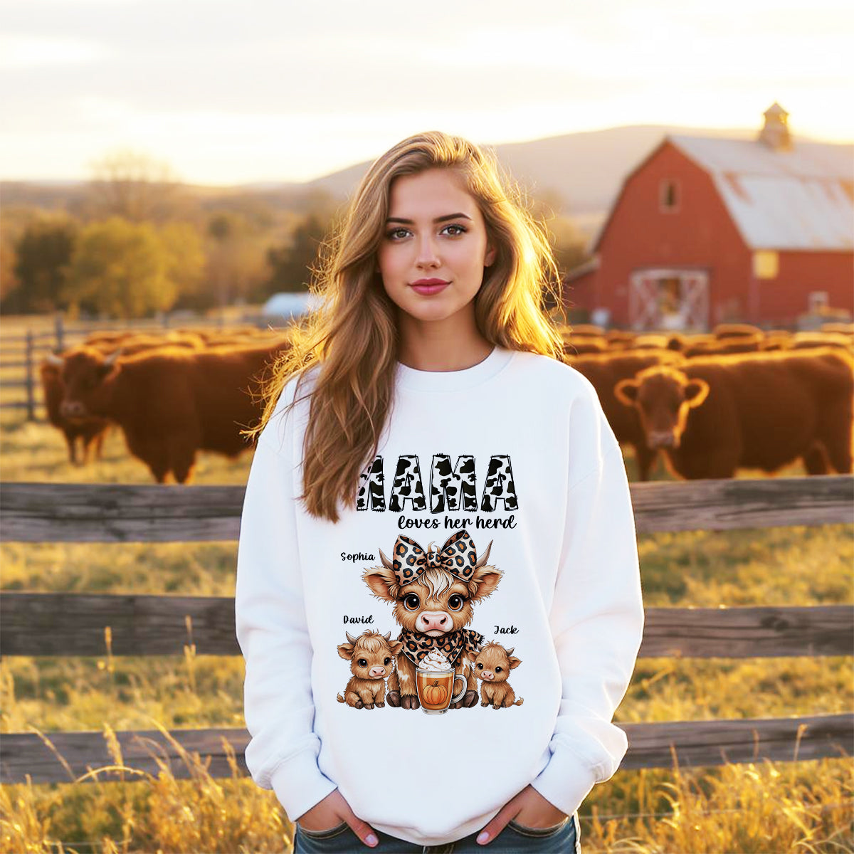 This Mama Grandma Loves Her Herds – Cozy Fall Vibe - Personalized Shirt