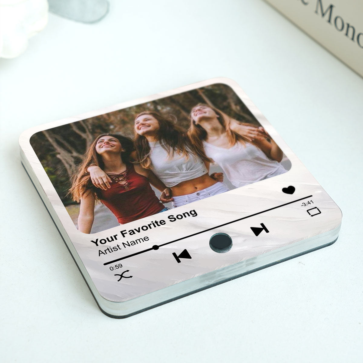 Best Friends Besties Custom Photo Friendship Song Personalized Music Fridge Magnet