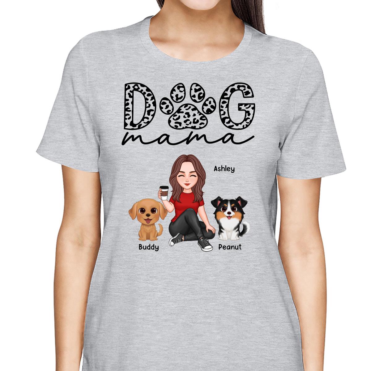 White Leopard Cute Woman And Watercolor Cute Dogs Personalized Shirt