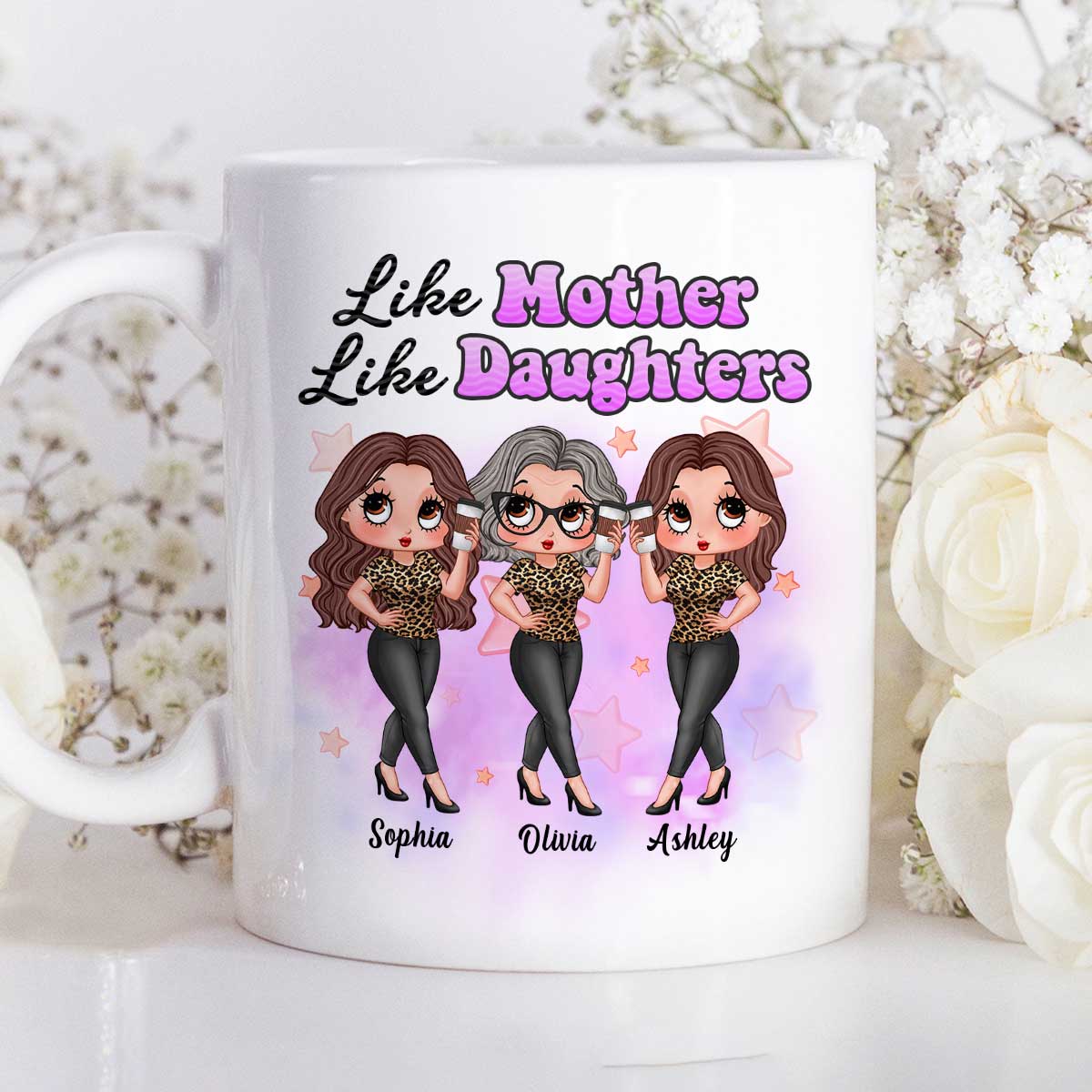Pretty Sassy Girl Like Mother Like Daughter Gift For Mom Personalized Mug