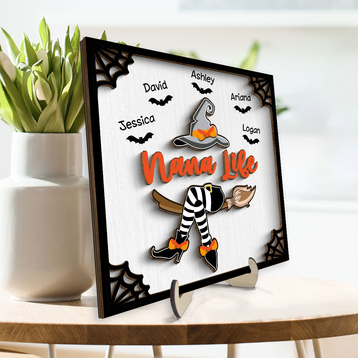 Grandma Witch Halloween Personalized 2-Layer Wooden Plaque, Gift For Grandma