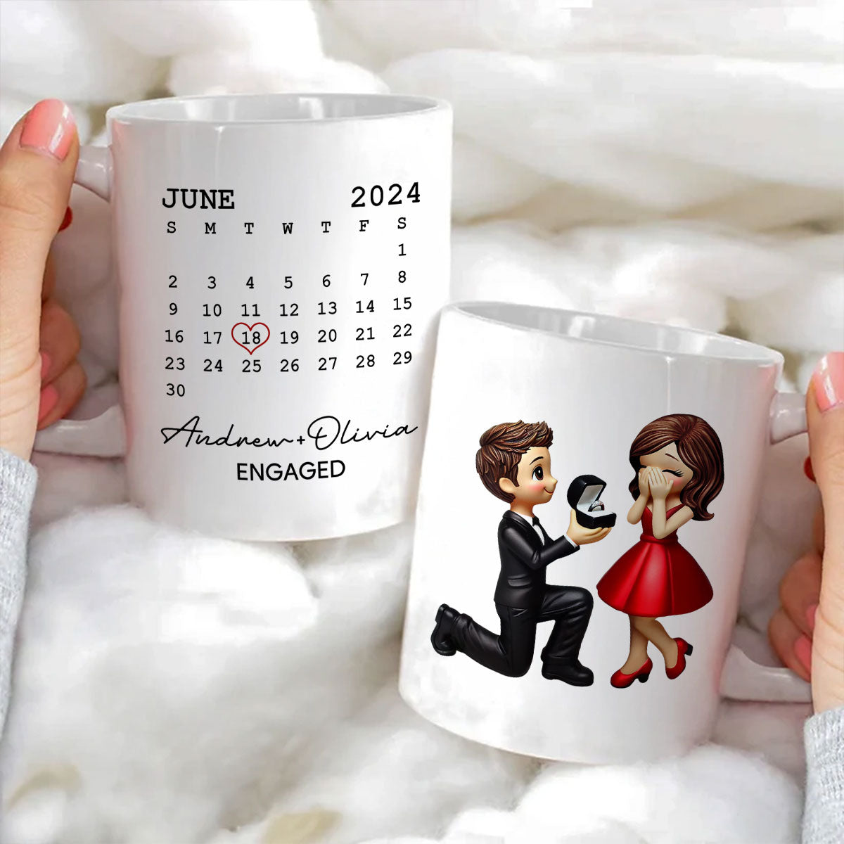 Personalized Mr Mrs Coffee Mug, Marriage Proposal Personalized Engagement  Gift for him, Gift for her