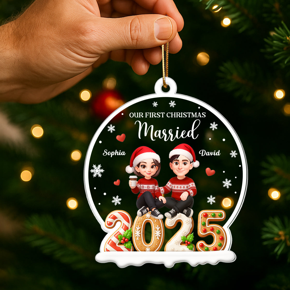 You & Me We Got This Couple 2025 - Personalized Acrylic Ornament - Chrismas Gift for Couple, for Her, for Him