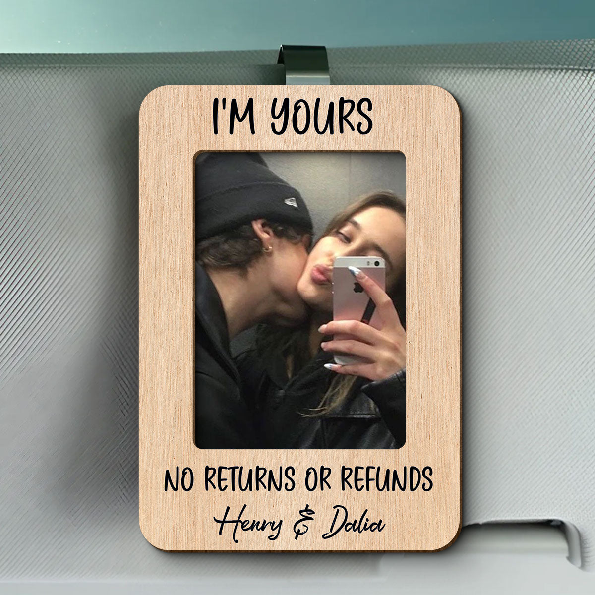 Personalized Couple Photo Car Visor Clip,  Gift for Him