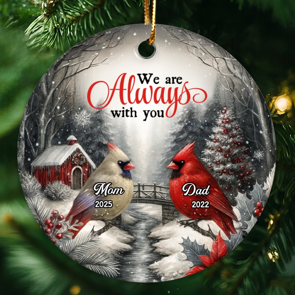 Snowy Winter Scenery Memorial Personalized Ceramic Ornament, Heartwarming Gift for Loved Ones, Christmas Sympathy Gift