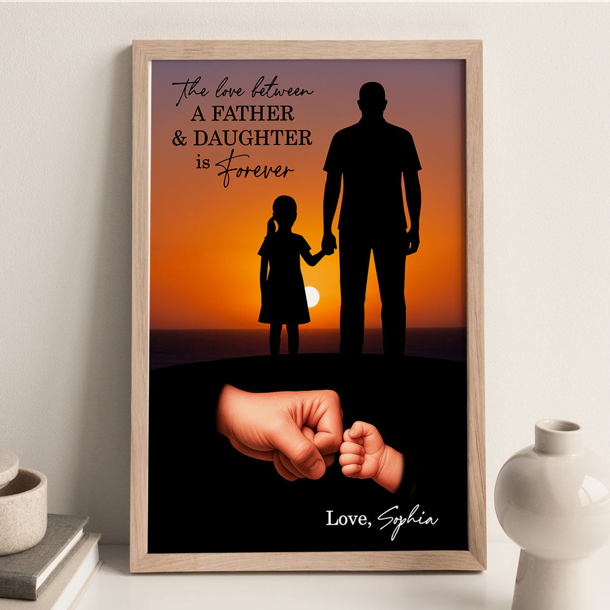 The Love Between a Father and His Daughter Son is Forever Personalized Poster, Father's Day Gift for Dad