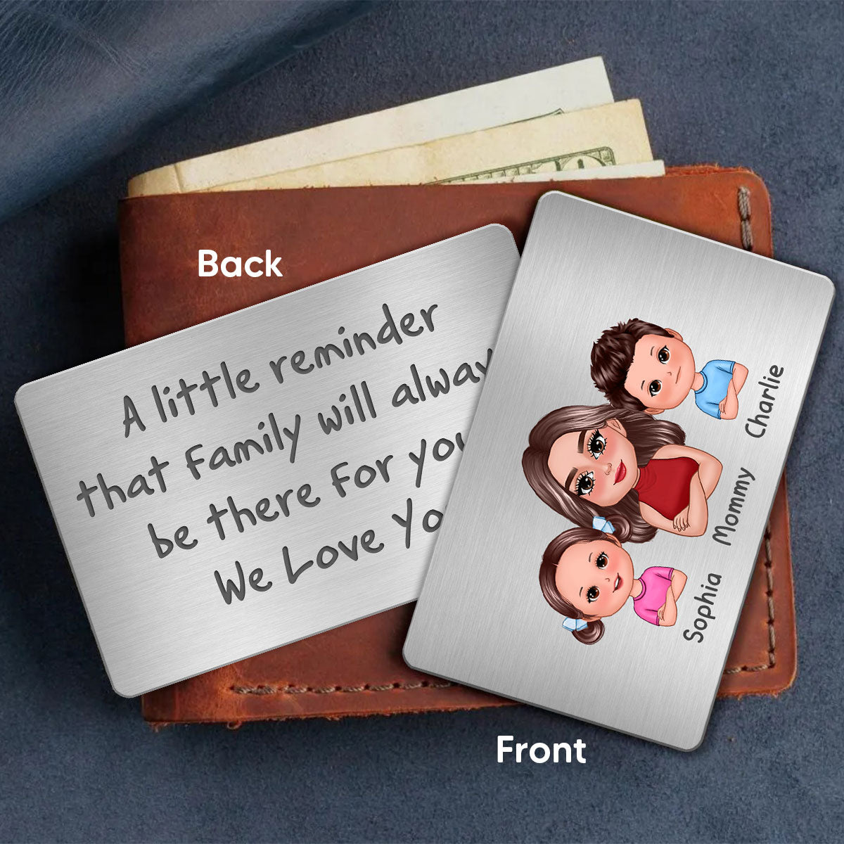 A Little Reminder From Family Gift For Dad Wallet Keepsake Personalized Metal Wallet Card
