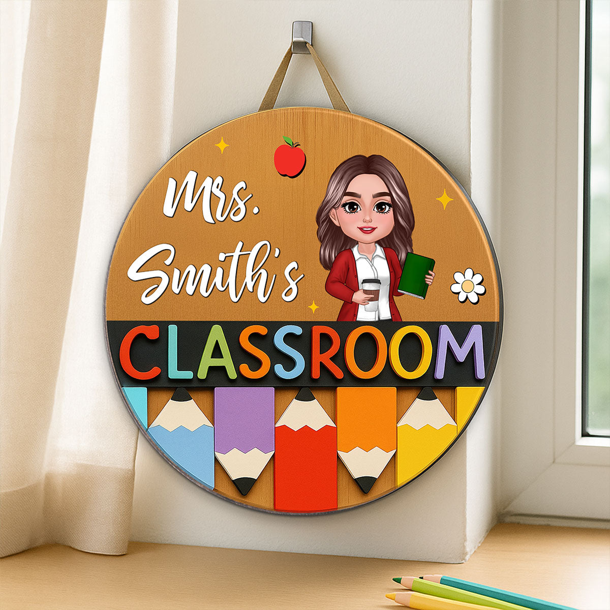 Classroom Pencil Teacher Personalized Name Sign, Teach Classroom Decor, Back to School Gift