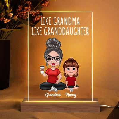 Like Grandma Like Granddaughters Grandsons Grandchildren Personalized Rectangle Acrylic Plaque LED Night Light