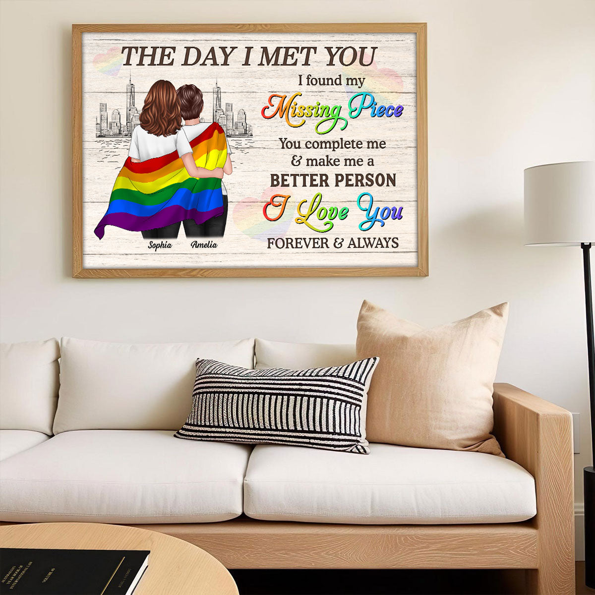 Pride Month LGBTQ+ Couple The Day I Met You Personalized Poster, Gift For Couple
