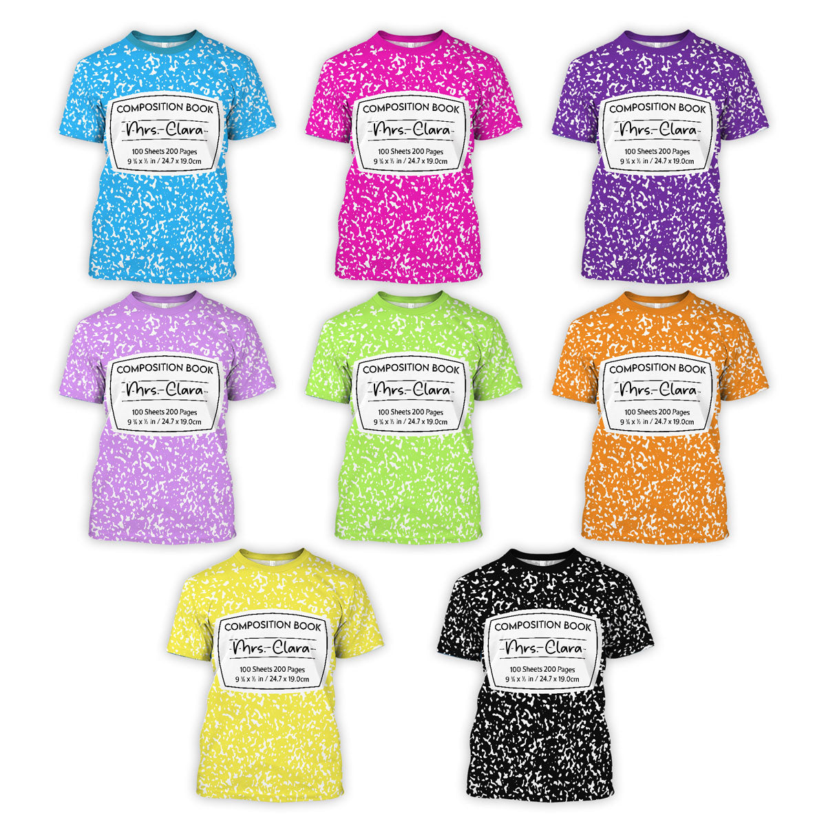 Notebook Theme Composition Book Personalized Group Matching Shirt, Halloween Costume For Teachers