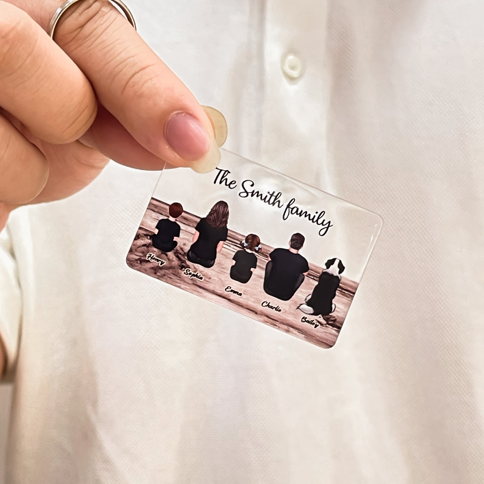 Family Sitting Vintage Background - Personalized Acrylic Keychain