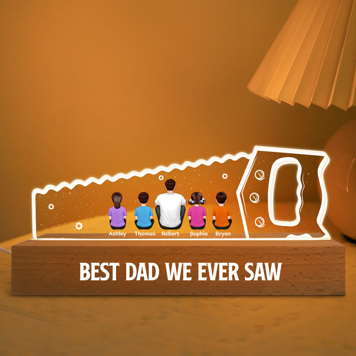 Best Dad Grandpa We Ever Saw Personalized Acrylic LED Night Light