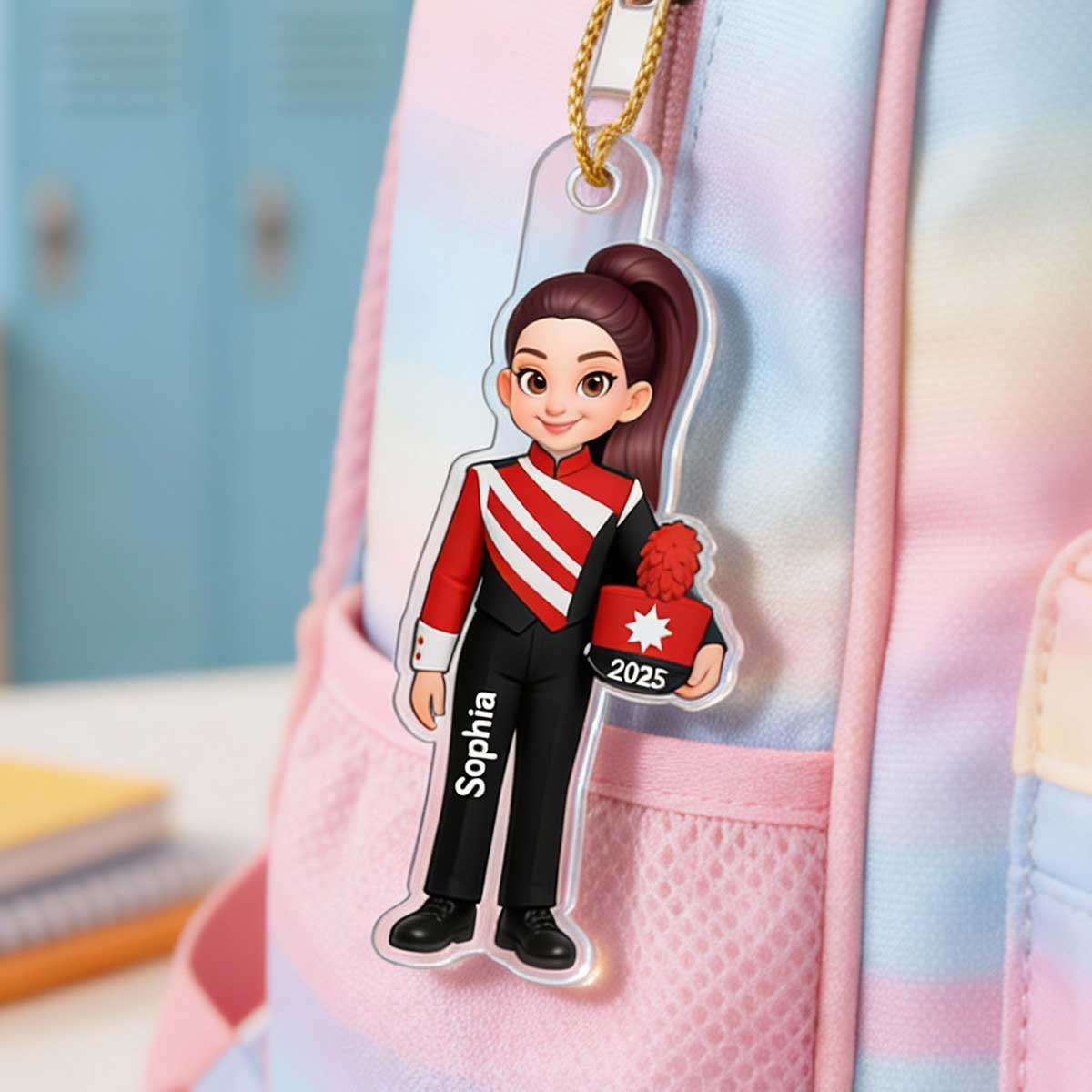 3D Effect Marching Band - Personalized Acrylic Car Hanger - Gift For Granddaughter, Grandson, Daughter, Son, Teen, Kid