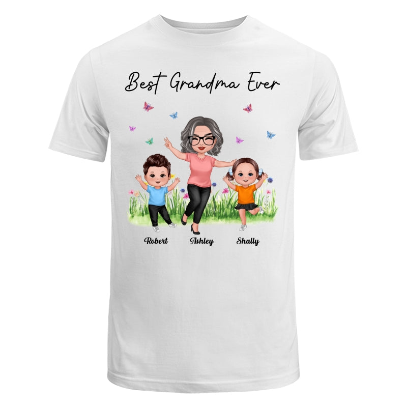 Happy Doll Grandma With Grandkids Best Grandma Ever Personalized Shirt