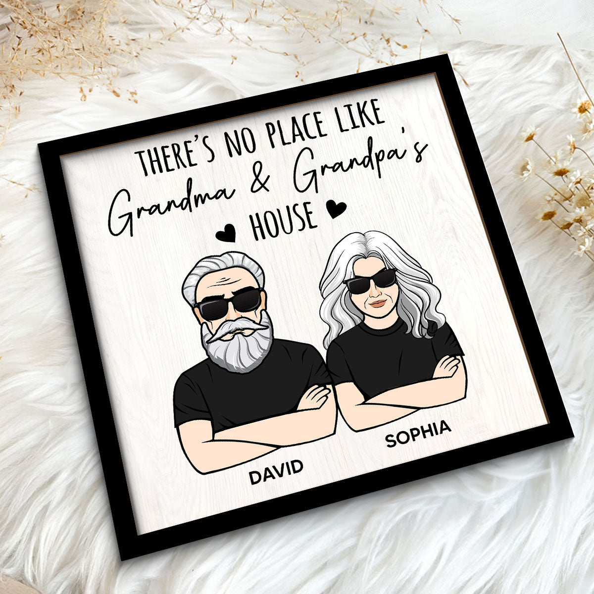 No Place Like Grandparents House Personalized 2-Layer Wooden Plaque