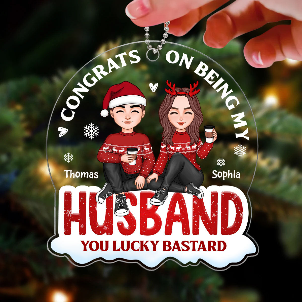 Congrats On Being Husband Boyfriend Personalized Acrylic Ornament