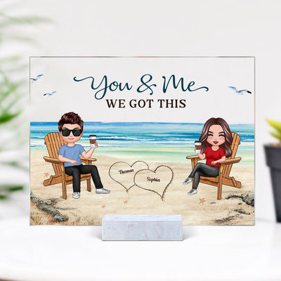 You Me We Got This Summer Doll Couple On Beach Personalized Horizontal Acrylic Plaque