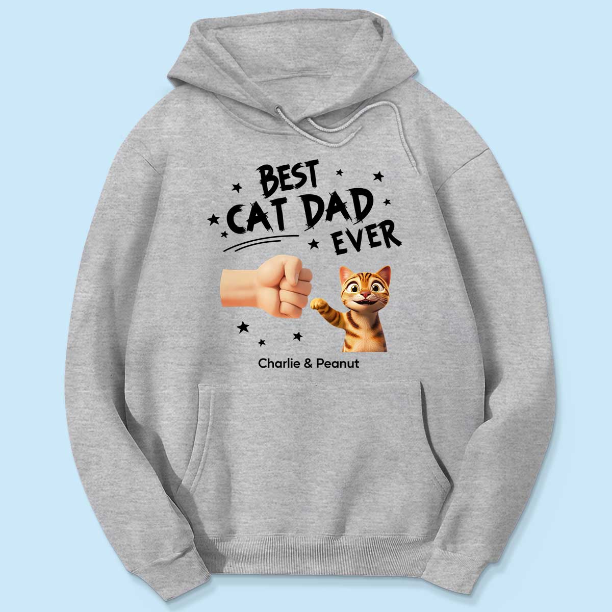 Best Cat Dad Ever Custom Cat Fist Bump Personalized Shirt, Gift for Cat Dads