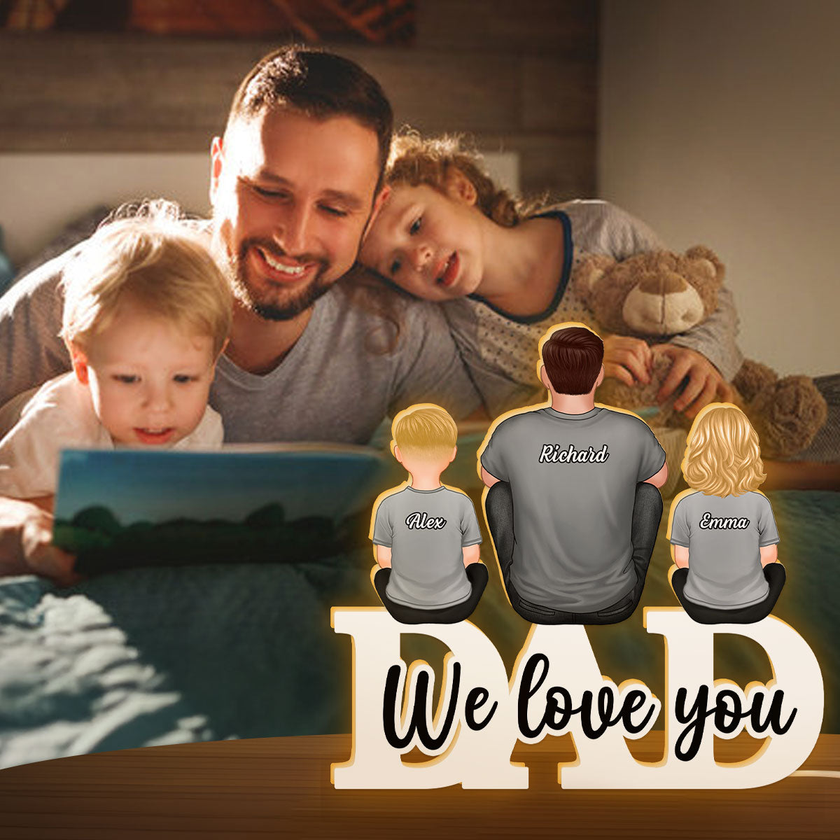 Dad We Love You Personalized Light Box, Gift For Dad