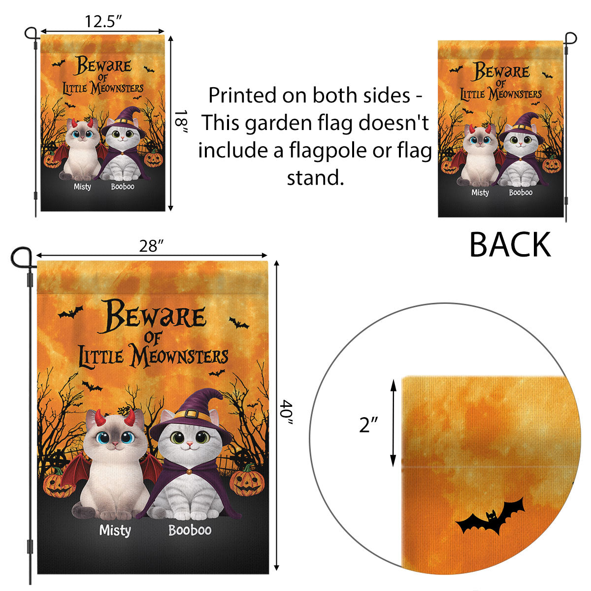 Halloween Theme Beware Of Little Meownsters Cats - Personalized Garden Flag - Halloween Decor For Cat Lovers