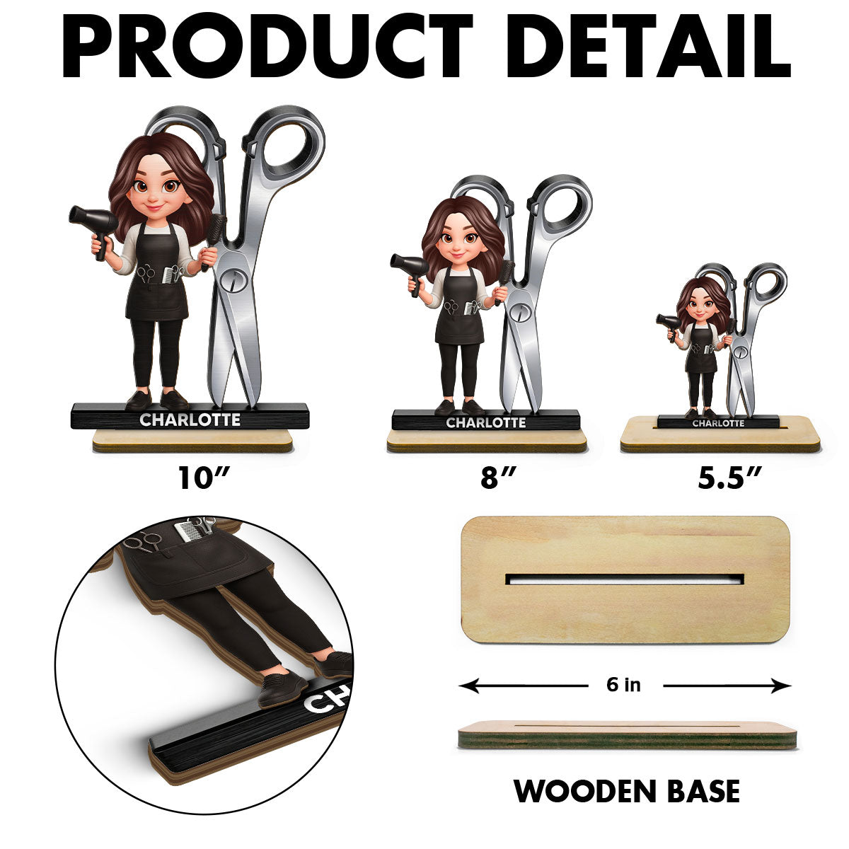 Hairdresser Man Woman - Personalized 2-Layered Wooden Plaque - Gift For Hairdressers