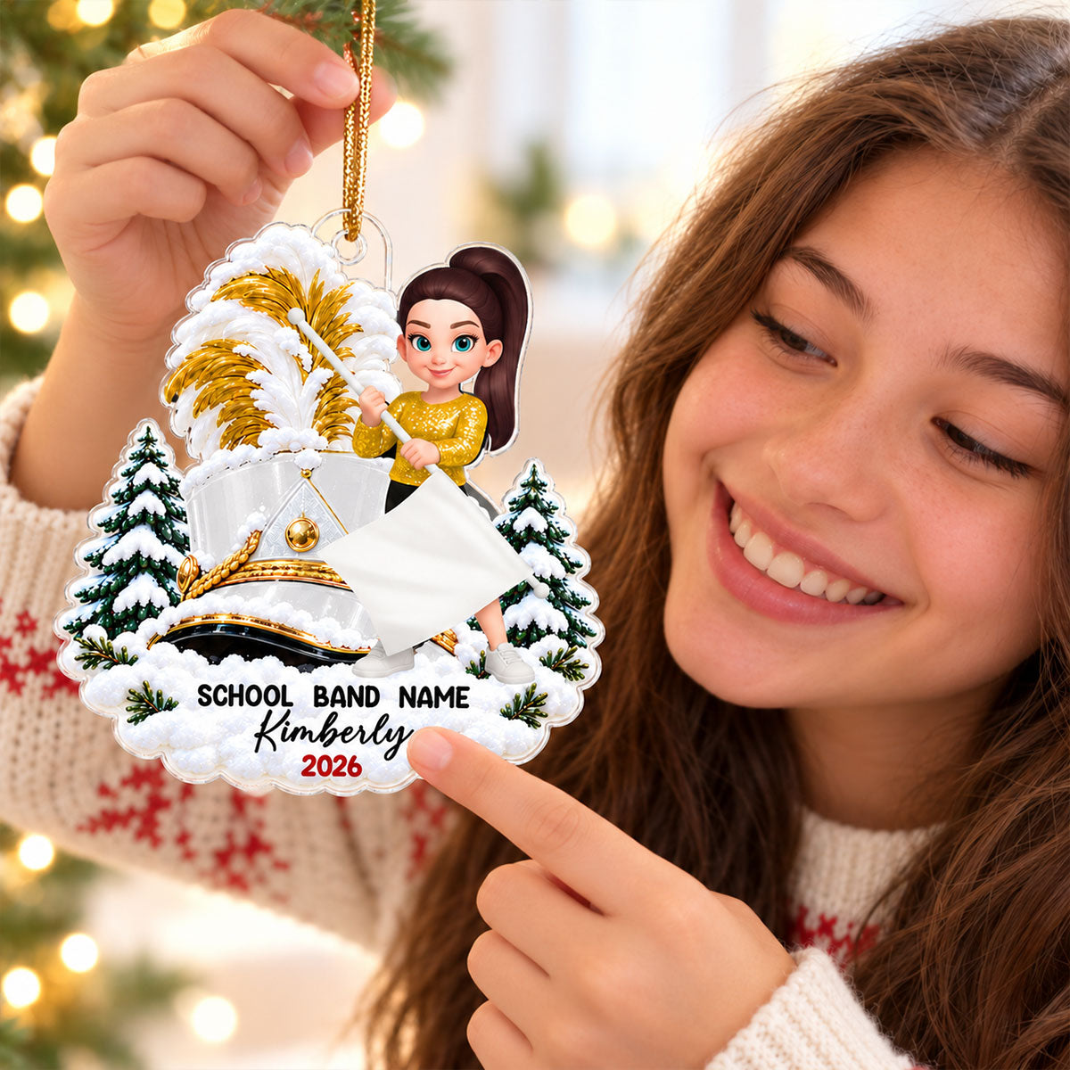 Marching Band Design For Boy Girl - Personalized Acrylic Ornament - Gift For Granddaughter, Grandson
