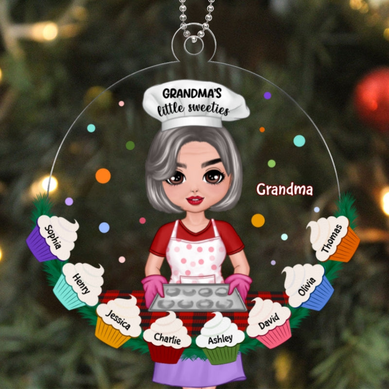 Grandma Mom Christmas Baking Cookies Personalized Acrylic Ornament