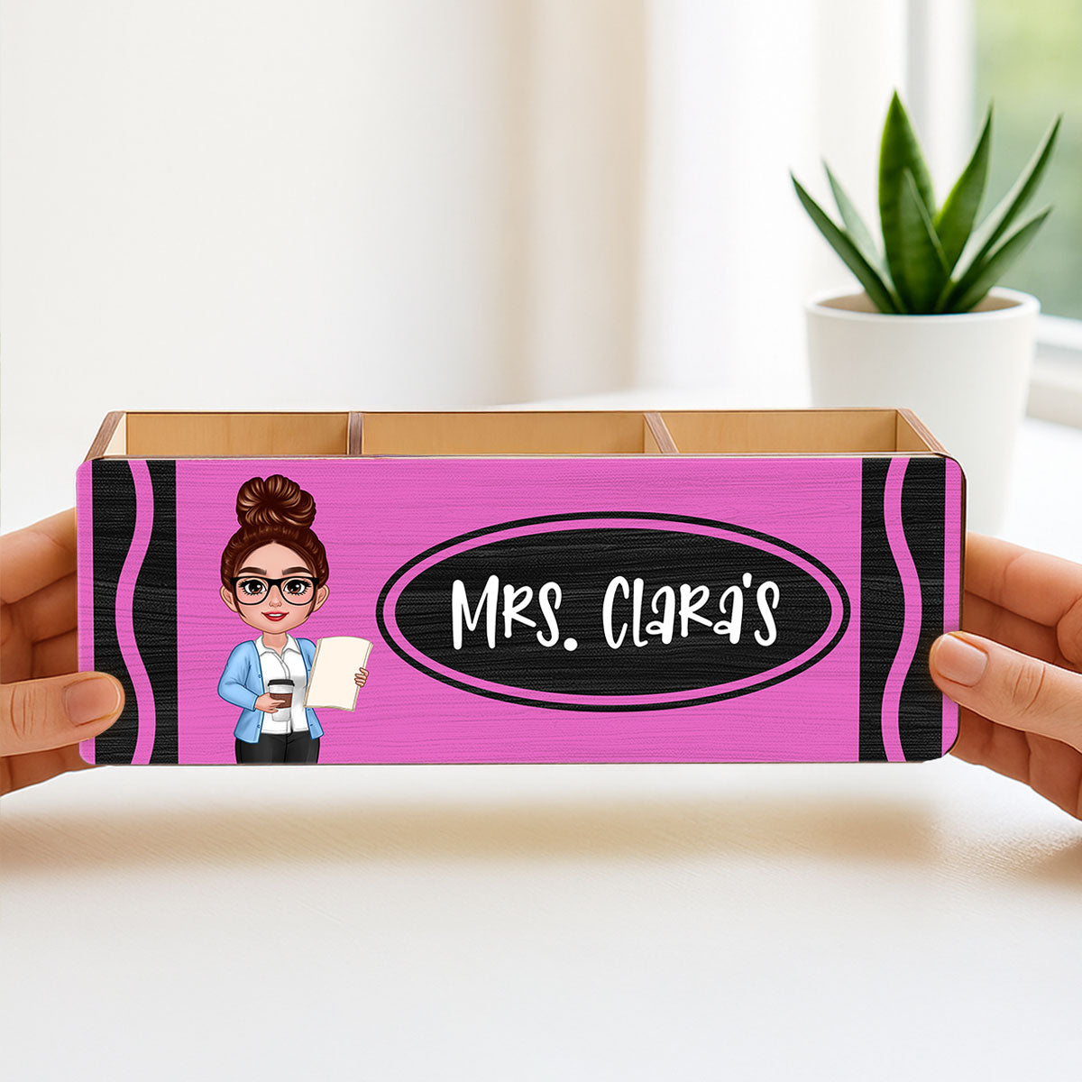 Teacher Crayon Personalized Pencil Holder