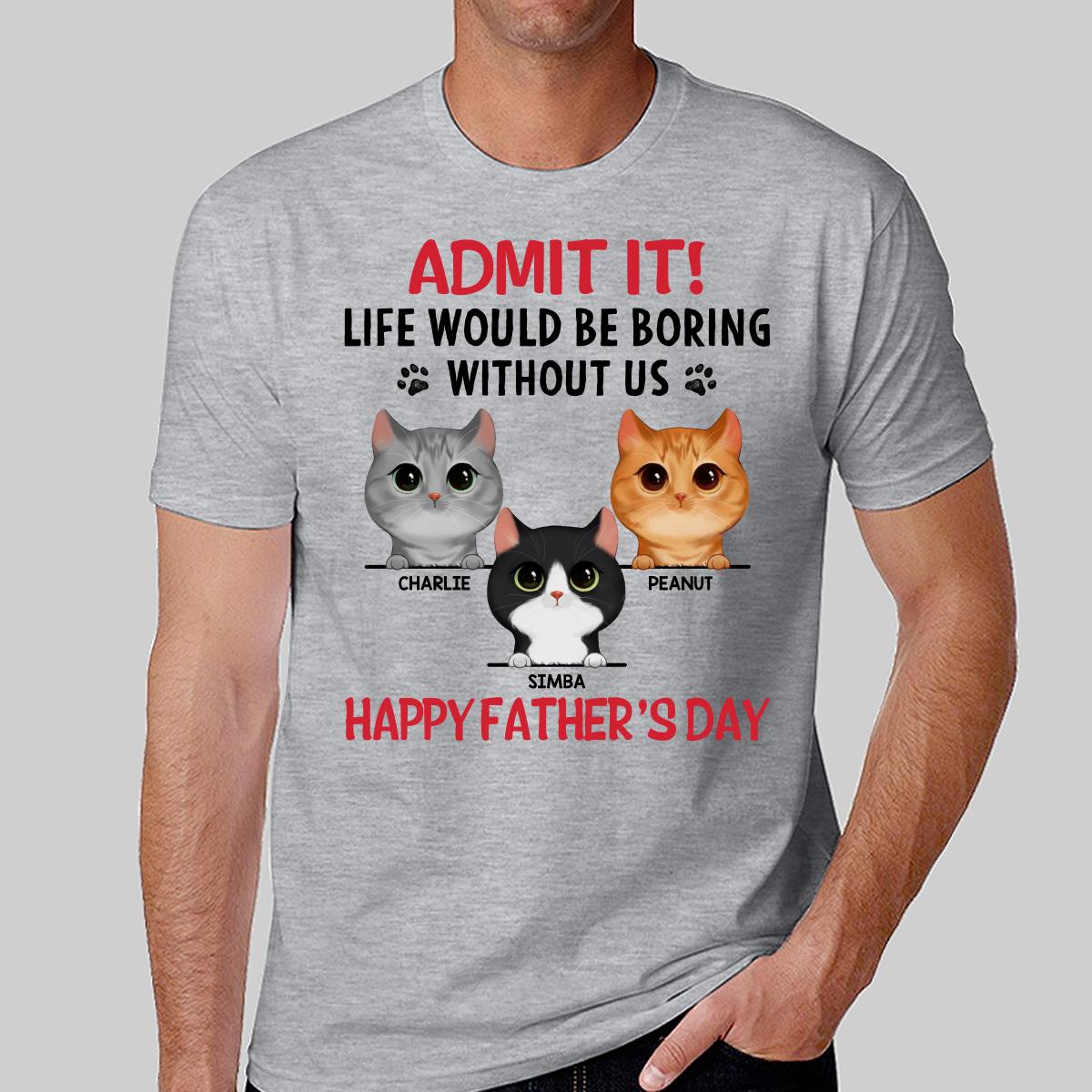 Life Would Be Boring Without Us Watercolor Cute Cats Personalized Shirt