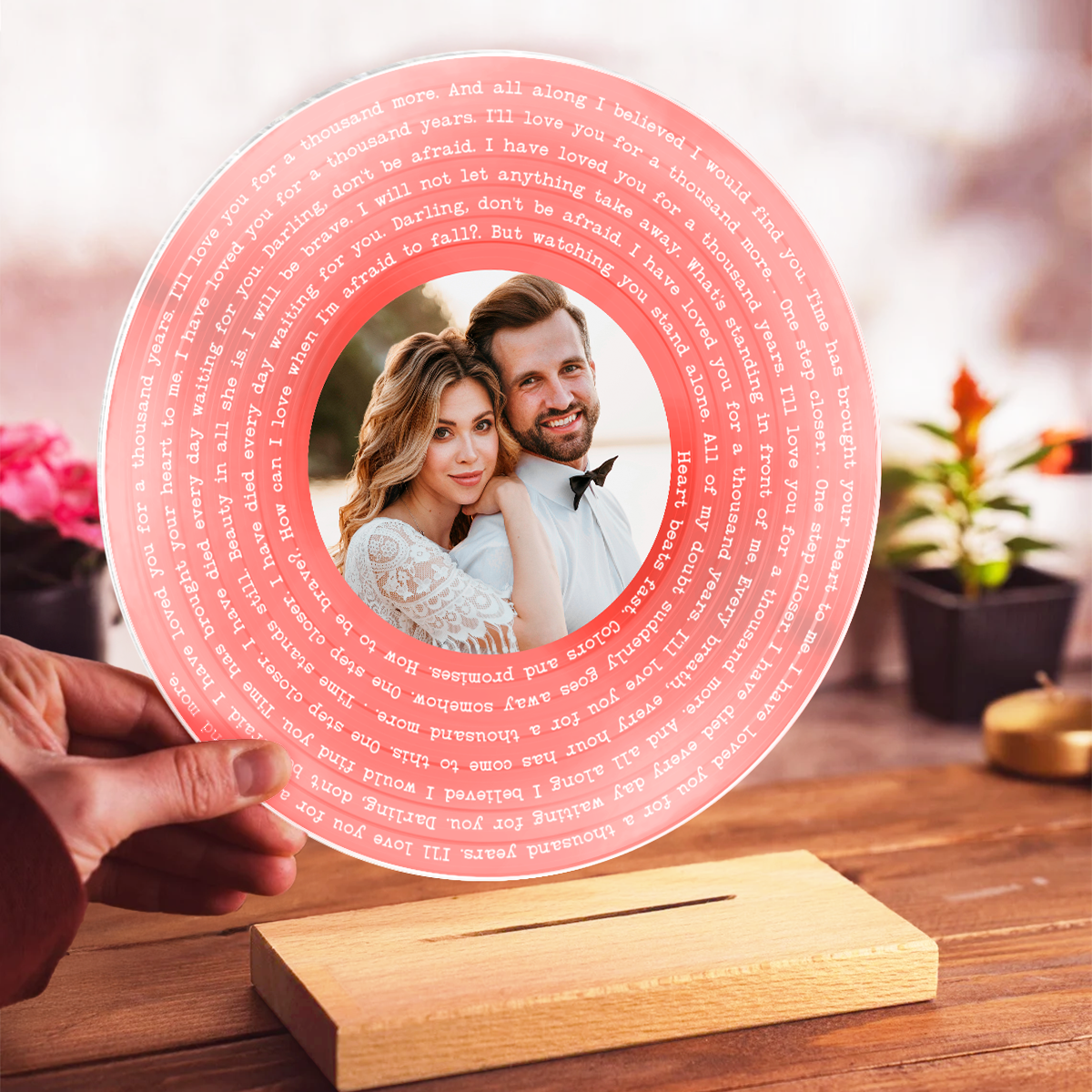 Personalized Vinyl Lyrics Record with Photo - Acrylic Song Plaque - Anniversary Wedding  Birthday Gift for Her Him