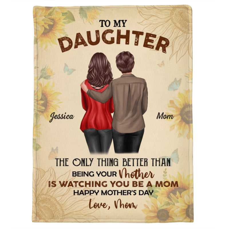 To My Daughter From Mom Happy Mother's Day Personalized Fleece Blanket, Gift For Daughter