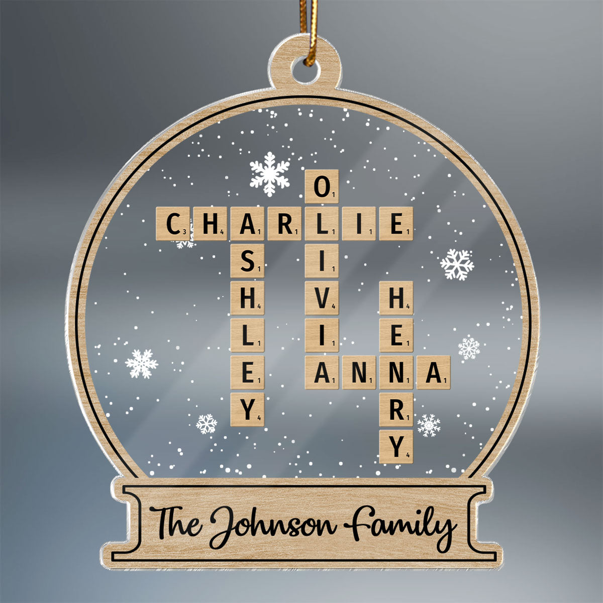 Family Gift Christmas Decor Crossword Puzzle Art Personalized Acrylic Ornament