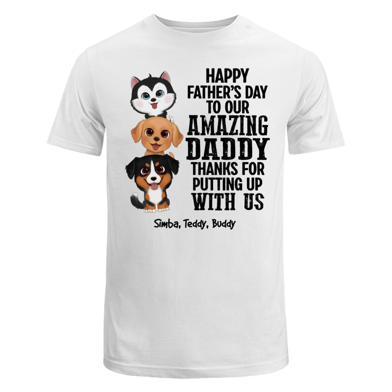 Watercolor Cute Dogs Thanks For Putting Up With Us Dog Dad Personalized Shirt
